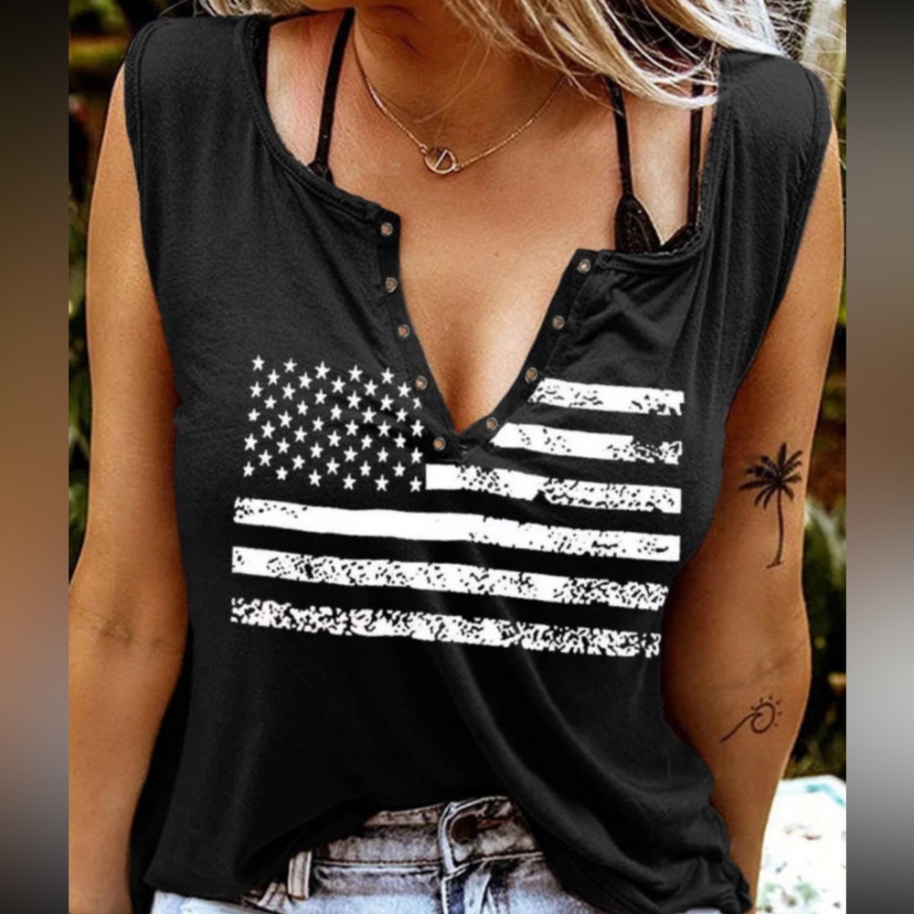 Sleeveless Top, American Flag